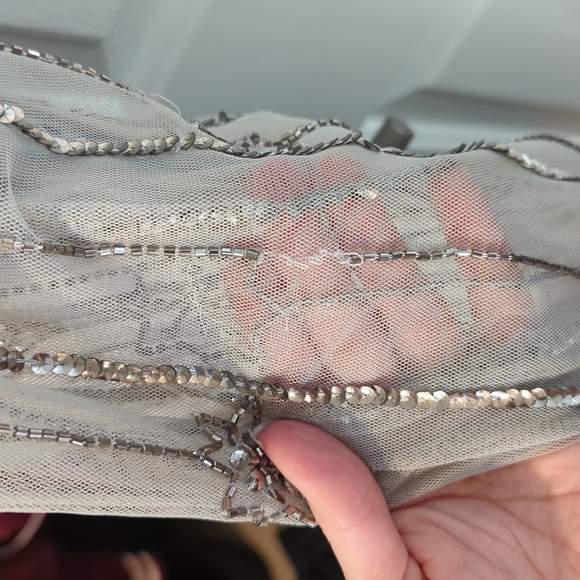 BHLDN Amada Dress Beaded Blue Maxi Gown 0 - Picture 8 of 10